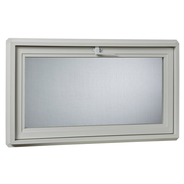 GAR#   Basement Hopper Vinyl Window with Lock Screen Ventilation Glass 32" x 14"